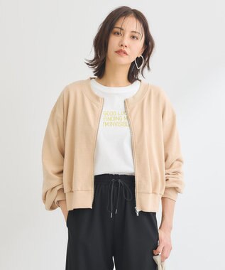 Green Parks ウ゛ィンテージ風ｚｉｐ裏毛カーディガン Orange