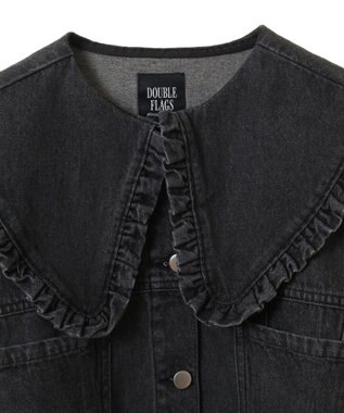 Green Parks ・ＤＯＵＢＬＥ　ＦＬＡＧＳ　フリルカラーＧジャン Black