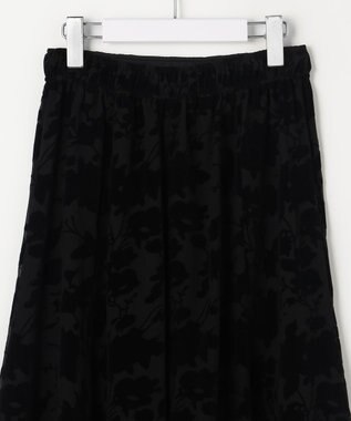 ANY SIS 【2SET】フェザー ニット × フロッキー スカート ライトグレー×ブラック