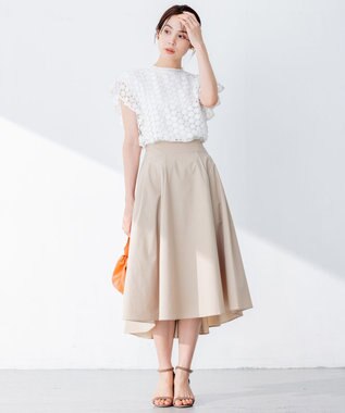 組曲 【速乾・撥水】ハイカウントタフタ スカート ベージュ系