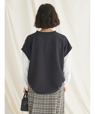 CRAFT STANDARD BOUTIQUE 起毛ワッフルレイヤード風プルオーバー Black