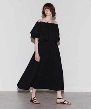 NAVE 【Nave 　洗える・接触冷感】クロップドジャージーブラウス ブラック系