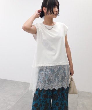 Green Parks 裾レースイレヘムフレンチＴシャツ