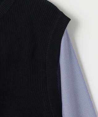 ANY 【洗濯機可】ベストドッキングブラウス ネイビー