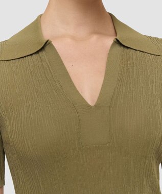 JOSEPH クリンクルヴィスコース　ポロトップ Fig Leaf