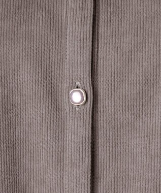 Tiaclasse L 【洗える】コーデュロイシャツチュニックブラウス モカ