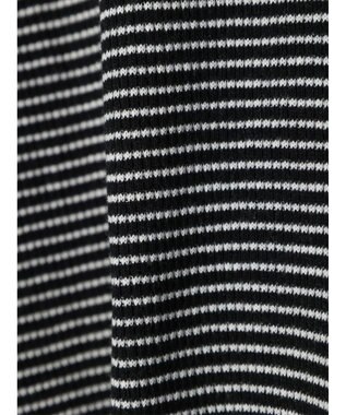 Green Parks メローリブ５分袖ボーダープルオーバー Navy