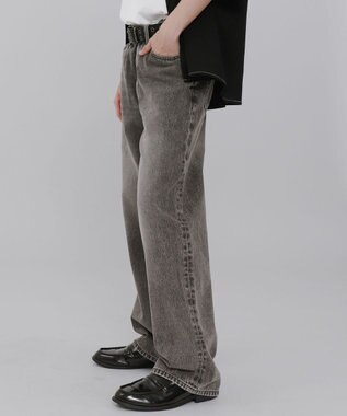 WEGO 【ウエスト調整可】ストレートデニムパンツ グレーその他