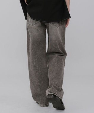 WEGO 【ウエスト調整可】ストレートデニムパンツ グレーその他