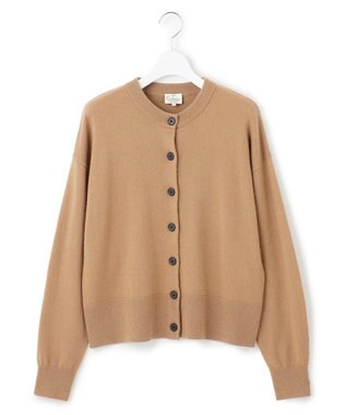 23区 L 【見上愛さん着用/STORY掲載】ピュアカシミヤ クルーネック カーディガン キャメル系