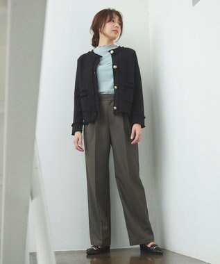 Feroux 【洗える】シアーメロー プルオーバー ライトグリーン系