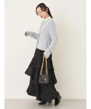 earth music&ecology キラキラシャギーカーディガン Light Gray