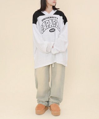 WEGO バイカラースポーツスウェット ライトグレー