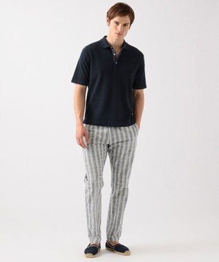 JOSEPH ABBOUD MOUNTAIN 【SPACE】OGストレッチコットン ニットポロシャツ ネイビー系