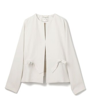 BEIGE， 【洗える・VERY3月号掲載】PORDIC / ノーカラードルマンジャケット Ecru