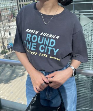 WEGO ヴィンテージライクグラフィックTシャツ スミクロ