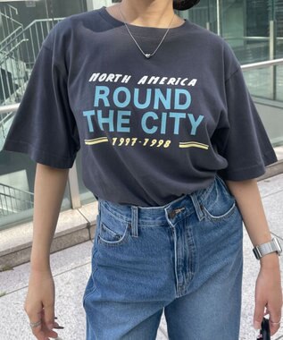 WEGO ヴィンテージライクグラフィックTシャツ スミクロ