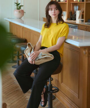 23区 L 【WEB限定/洗える】2WAYストレッチツイル ワイドパンツ ブラック系