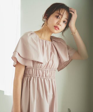 Feroux 【洗える】ラッフル ワンピース ピンク系