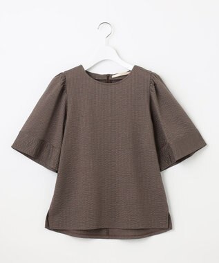 自由区 【WEB限定・洗える・XSサイズあり】シャドウサッカー カットソー ブラウン系