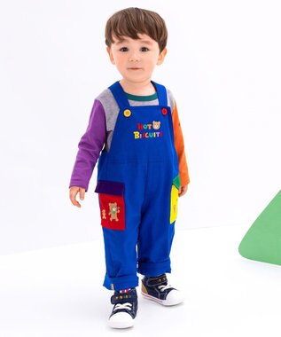 MIKI HOUSE HOT BISCUITS 【70-110cm】カラフルブロック オーバーオール