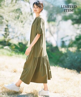 自由区 【カタログ掲載・WEB限定・接触冷感・UVカット・洗える】ファンクショナル ドレス カーキ