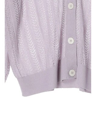 Green Parks すかし編みニットカーディガン Off White