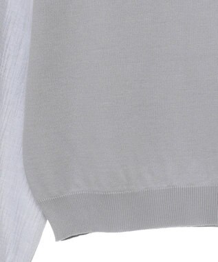 Green Parks 袖光沢ドッキングニットプルオーバー Gray