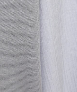 Green Parks 袖光沢ドッキングニットプルオーバー Gray