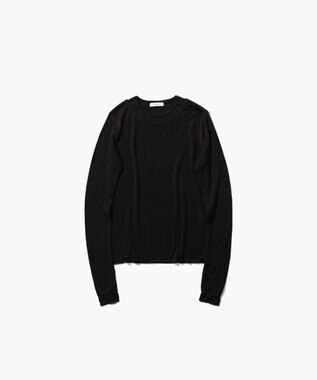 ATON SILK BLENDED CIRCULAR RIB | クルー＆クルーレイヤードプルオーバー