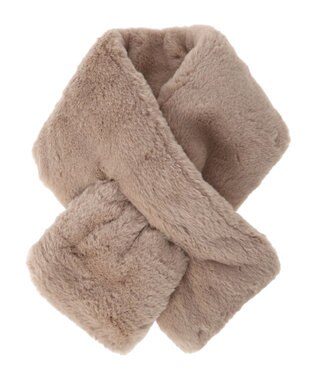 Green Parks カラーフェイクファーティペット Gray Beige