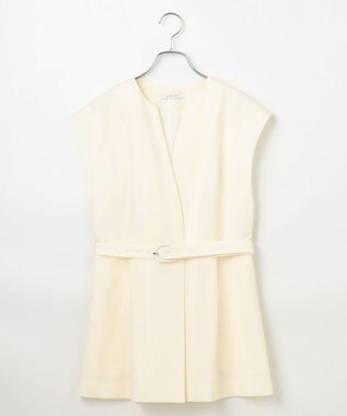 #Newans 【洗濯機可能/ストレッチ】ペプラムジレ ホワイト