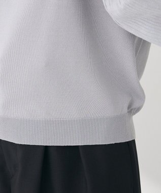 Green Parks 袖光沢ドッキングニットプルオーバー Gray