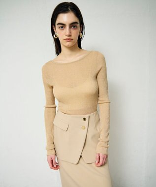 ラメシアーリブニットトップ