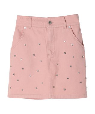 earth music&ecology ビジューデニムミニスカート Pink