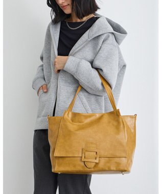 MioFIRANO バックル付きトートバッグ＆ショルダーバッグセット 2WAY A4サイズ対応　FIRANO フィラノ MUSTARD