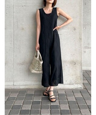 Green Parks クラシックレースロンパース Black