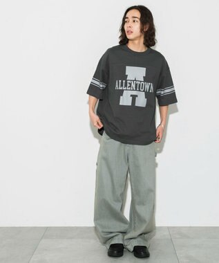 WEGO 【ユニセックス着用ITEM/手洗い可/MLサイズ】フットボールBIG　T（S） スミクロ