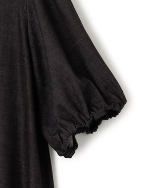 23区 【洗える】デニムライクシャンブレー フレア ワンピース ブラック系