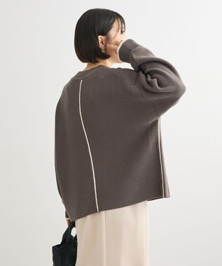 Green Parks かのこ編モックネックニットプルオーバー Gray