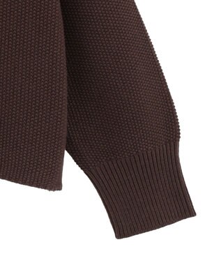 Green Parks かのこ編モックネックニットプルオーバー Brown