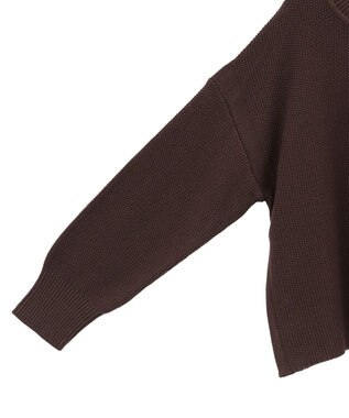 Green Parks かのこ編モックネックニットプルオーバー Brown