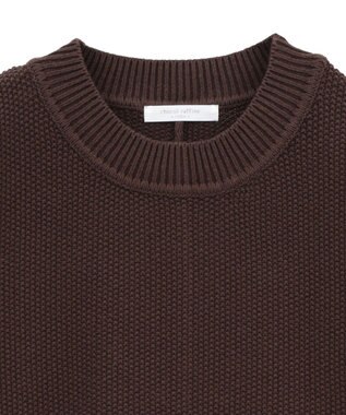 Green Parks かのこ編モックネックニットプルオーバー Brown