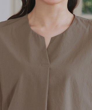 Tiaclasse 【トップス&スカートセット・洗える】ストレッチタフタセットアップ モカ