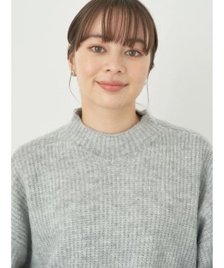 earth music&ecology ＦＬＵＦＦＹハイネックプルオーバー Light Gray Mixture