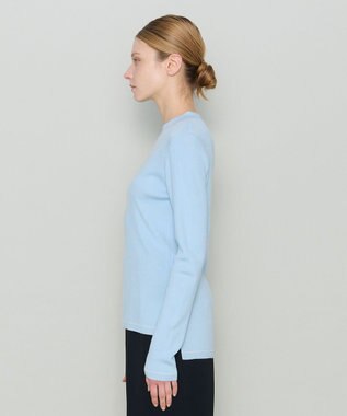 JOSEPH 【洗える】ウールリブ　ラウンドネックニット Arctic