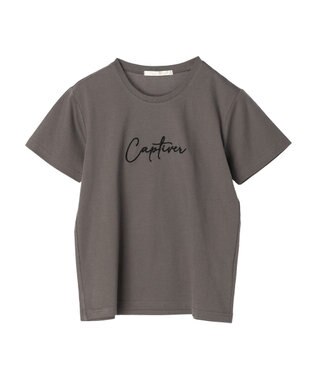 Green Parks ・Ｐｅｔｉｔ　Ｆｌｅｕｒ　ロゴ刺繍Ｔシャツ Charcoal Gray