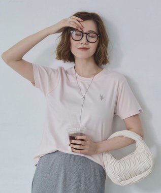 WEGO 【SMLサイズ展開】U.S. POLO ASSN.別注コンパクトTシャツ ライトピンク