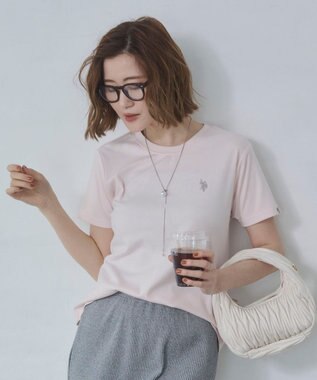 WEGO 【SMLサイズ展開】U.S. POLO ASSN.別注コンパクトTシャツ ライトピンク