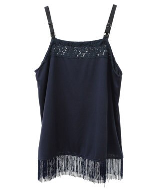 CRAFT STANDARD BOUTIQUE レース切替フリンジビスチェ Navy